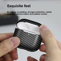 Étui pour écouteurs en fibre de carbone véritable forgée pour AirPods Pro 2, coque rigide antichoc, protection, charge sans fil