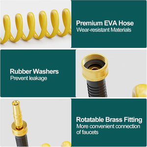 Tuyau d'arrosage spiralé rétractable de haute qualité, résistant aux produits chimiques et à l'usure, pour toutes les conditions météorologiques, tuyau d'arrosage de jardin en <span class=keywords><strong>EVA</strong></span> - Product Image 3