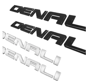 ป้ายสัญลักษณ์รถสำหรับ Denali ป้ายรถมีตัวอักษรโลหะโครเมี่ยม ABS 3D แบบกำหนดเอง