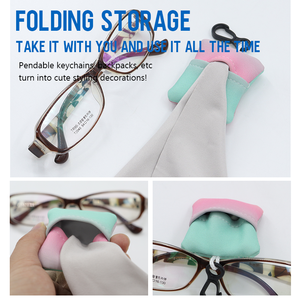 Porte-clés en tissu microfibre Portable pour randonnée sac à dos <span class=keywords><strong>lunettes</strong></span> suspendues nettoyeur d'écran facile à transporter porte-clés accessoire de nettoyage - Product Image 6