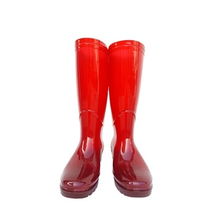 Giày ủng cao su PVC chống thấm nước, chống trơn, màu đỏ, kiểu Wellington dành cho công nhân, xuất xứ Trung Quốc - Product Image 4