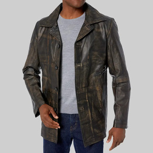 Men Vintage Brown <b>Leather</b> <b>Jacket</b> – Classic <b>Retro</b> Genuine <b>Leather</b> <b>Jacket</b> for Wholesale & OEM Customization - Product Image 1