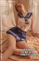 Robe pour femmes Sexy épaules dénudées Uniforme scolaire Tentation Costume d'étudiante Taille unique Femmes Cosplay Lingerie Dentelle Vêtement de nuit