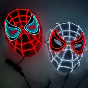 Nuovo arrivo maschera travestimento di Halloween maschera Cosplay <span class=keywords><strong>Spider</strong></span> Full Face Halloween copricapo regalo luminoso maschera Led - Product Image 1