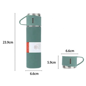 Termo de acero inoxidable 304 personalizado, conjunto de regalo con una taza y dos tapas, botella de agua, gran oferta - Product Image 3