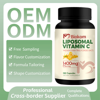 Biokom OEM Fourniture d'usine Marque privée Vitamine C Capsules de 1000mg pour le soutien de la peau du visage Antioxydant et immunitaire