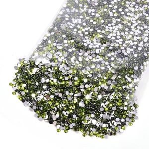 Oleeya Lot en vrac de strass en résine SS6-SS30, couleurs vert émeraude gelée, TRN, à dos plat argenté, couleurs AB, pour vêtements - Product Image 6