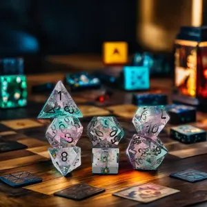 Polyhedral Polyhedron Board Or Card Games Role Playing Dungeons And Dragons Trpg Dnd Resin Cube Dice Set