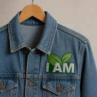 Patch brodé « Green Leaf I AM » pour vestes en jean, sacs fourre-tout, sacs à dos, couture DIY et vêtements
