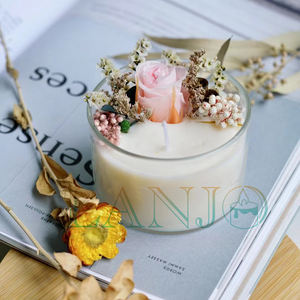 Vente en gros de cire de soja versée à la main arôme personnalisé bocal en verre de marque privée fleur sèche bougie parfumée velas de aromaterapia - Product Image 4