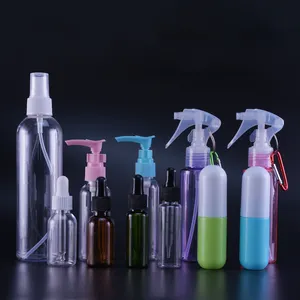 Groothandel spray fles tint-Cosmetische 30Ml Black Amber Haar Product Logo Gedrukt Trigger Spray Fles Plastic Mist Haar Olie Unieke Voor Desinfectie