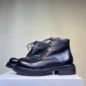 Botas Vaqueras de Cuero Casuales para Hombre, con Punta Puntiaguda, Impermeables, Estilo Occidental, Botas de Tobillo Cómodas, Sin Cordones, para Oficina y Trabajo - Product Image 3