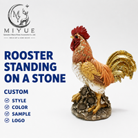 Modèle d'animal de ferme miniature en résine écologique, jouet artisanal pour la décoration de cour extérieure, ornements artistiques en résine