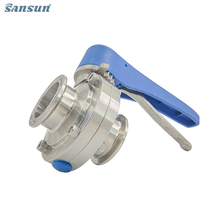 3インチ三クローバーバタフライバルブ,衛生ステンレス鋼SS304 SS316Lプラスチックグリッパーハンドル付き - Product Image 5