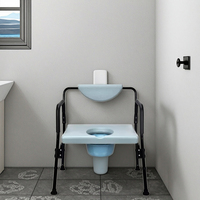 Chaise d'aisance portable légère en acier au carbone pour personnes âgées siège de toilette de douche de salle de bain de style moderne pour une utilisation en hôtel
