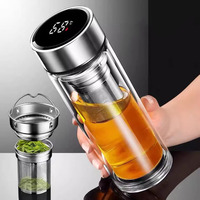 500ml verre acier inoxydable Double paroi affichage de la température bouteilles d'eau intelligentes bouteille tasses à café tasse tasses tasse avec infuseur à thé