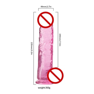 שקוף דו-צבע ג 'לי דילדו <span class=keywords><strong>sextoy</strong></span> מציאותי אנאלי תקע עם מוצצת כוס עבור נשים wagina אוננות מוצרי סקס למבוגרים - Product Image 4