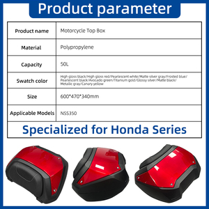 Boîtes de rangement arrière SPD pour <span class=keywords><strong>moto</strong></span> Honda NSS350, coffre arrière de 50 L, grande capacité, verrouillable, en PP, installation sans perçage - Product Image 4