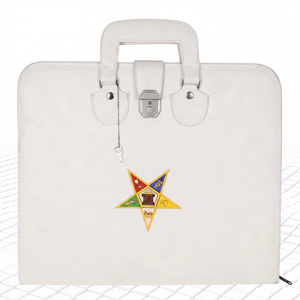 Uzair Umair Delantal de Cuero Masónico para Maestro Masón, Ligero, de Forma Cuadrada, 16x18 Pulgadas, con Estuche para Corbata de Seda Tejida y Logotipo Bordado - Product Image 1