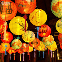 Lanternes de style chinois en gros - Lanternes LED d'extérieur, résistantes à la pluie, suspendables et pliables