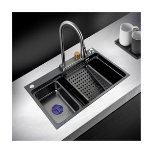 <span class=keywords><strong>Tiktok</strong></span> Tendance Tout En Un Ensemble évier de cuisine Noir SUS304 Évier de cuisine en acier inoxydable fregadero acero inoxidable - Product Image 1
