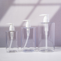 Bouteille pompe vide en PET 250/500 ml, rechargeable, en plastique, pour cosmétiques, lotion corporelle, shampoing, soins capillaires, emballage liquide.
