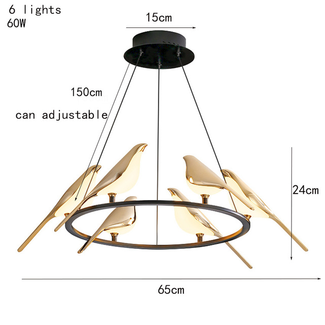 6 lights korean gold