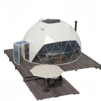 Serre en verre transparent Foerstine, tente de luxe, tente de glamping, structure en acier, dôme géodésique à vendre