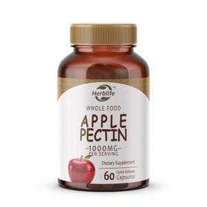 Capsules de pectine de pomme OEMODM en marque privée avec 1000 mg de fibres alimentaires pour la santé intestinale, favorise le bien-être digestif, végétalien - Product Image 1
