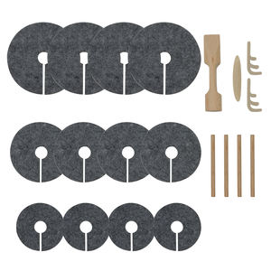 Sous-verres en feutre polyester découpés au laser motif cerf, durables, isolants thermiques, de forme ronde, personnalisables, pour la décoration de table, avec base en bois - Product Image 4