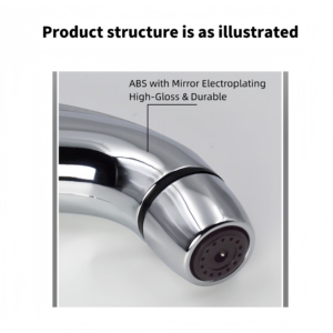 Pistolet de pulvérisation pour le corps YITE en ABS chromé brossé, à <span class=keywords><strong>pression</strong></span> <span class=keywords><strong>turbo</strong></span>, à débit unique, design moderne plaqué, <span class=keywords><strong>robinet</strong></span> de salle de bain - Product Image 3