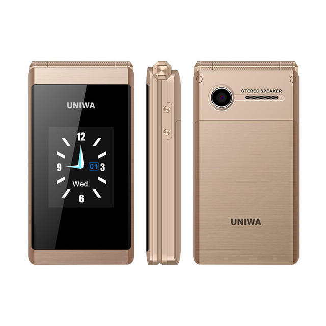 UNIWA X28 Unlocked Flip Mobile Phone Fold Foldable Keypad Seniors Mobail Phone