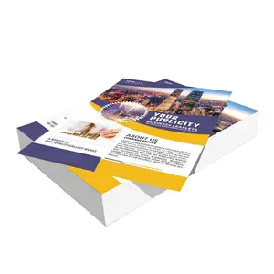 Promotion Advertising Flyer Marketing Business High Quality Gold Foil Roll Fold Portable White Digital Leaflet Printing