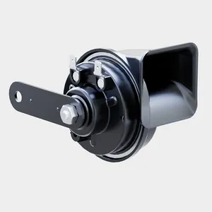 New 12V Snail Car Horn Two-tone Fanfare Contact Point 2-way Speaker Design 410db-510db Sound Made Of Durable Aluminum Black Gua