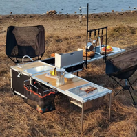 Table de cuisine pliante moderne, légère, durable et portable pour le camping, la randonnée et l'utilisation en voiture