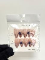 Vente en gros de faux ongles en acrylique préconçus à couverture complète, certifiés CE, motifs Stiletto et carrés, application sur les doigts, logo personnalisé