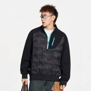 Chaqueta de Plumón Semi-Cremallera OEM para Hombre, Estilo Americano, Delgada y Ajustada, con Cuello Alto, para Parejas, Suéter Abrigado de Invierno - Product Image 1