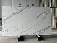 Dalle de verre nano poli blanc YDSTONE, dalle de marbre artificiel en verre nano cristallisé pour comptoir de cuisine et salle de bain