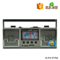 FP-622 FP-622S Boombox rétro sans fil, haut-parleur portable, radio AM/FM/SW avec lumière disco RVB pour fête