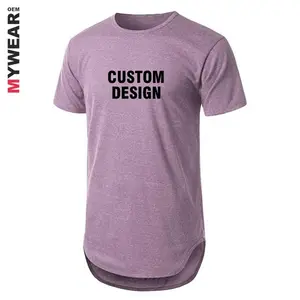 Custom logo size plain tee shirt curved hem t-shirt mens tshirt curve for wholesale price small order