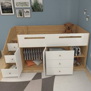 Современная детская кровать, детская двухъярусная кровать с шкафом, ящиками для хранения, набор детской мебели - Product Image 6