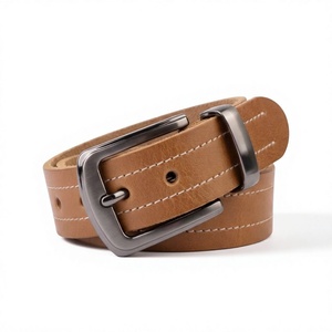 Ceinture robuste en cuir de vache véritable BS INTERNATIONAL NA101 avec boucle à ardillon en acier, confortable, écologique, imperméable et durable - Product Image 2