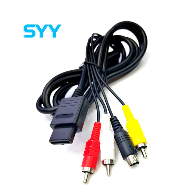 SYY 1.8m Game Console SNES AV Audio Video Cable for N64 GameCube Game Accessories