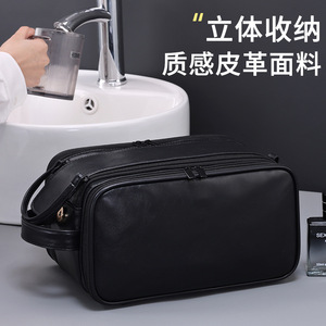 Nouvel Arrivage Transfrontalier : Trousse de Toilette Homme en PU à Trois Compartiments, Grande Capacité, Design Premium, Organisateur de Voyage Multifonctionnel - Product Image 5