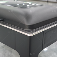 Chauffe-Plat Rectangulaire de Luxe 9L en Acier Inoxydable Noir avec Chauffage au Carburant/Électrique pour Hôtels