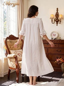 Pijama de una Pieza para Mujer, de Viscosa y Algodón, con Encaje, Transpirable, de Secado Rápido, Estilo Vacacional, para Otoño/Primavera/Verano - Product Image 4