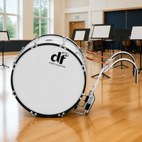 Tambour basse de marche OEM personnalisé 26 pouces 26x12, couleurs d'école personnalisées, pour fanfare, marque privée, vente en gros avec support de transport