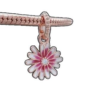 Colgante de Plata 925 con Baño de Oro Rosa, Diseño de Candado de Amor, con Zirconia, Accesorio de Lujo para Pulsera DIY, Diseño Floral y Animal, Regalo de Joyería para Mujer - Product Image 4