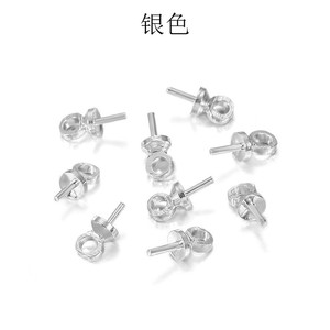 อุปกรณ์ทำเครื่องประดับ DIY จี้ไข่มุกแบบเปล่า ขนาด 3 มม.-6 มม. ทรงกลม สีเงิน สีทอง KC สีขาว K สีเทาปืน สำหรับงานประดิษฐ์ - Product Image 4