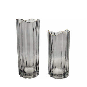 Jarrón de cristal con diseño único de llanta dorada, florero de arte, novedad - Product Image 4